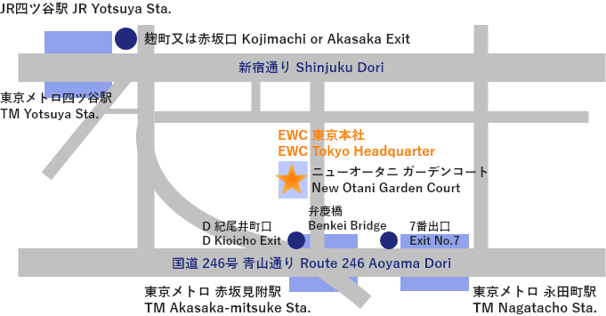 EWCD東京本社への地図